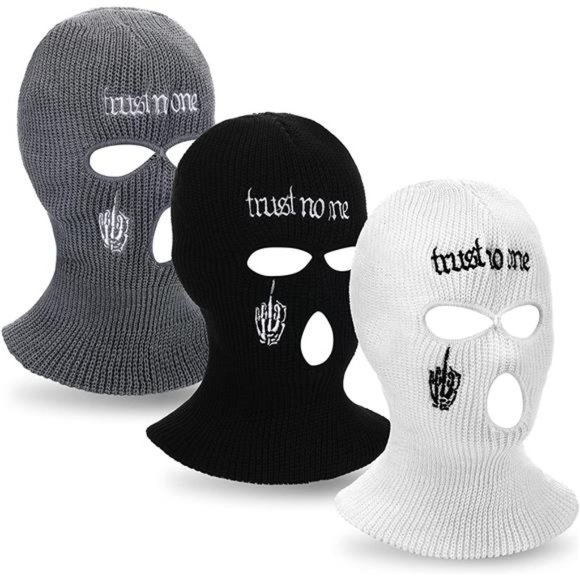 3 Pieces Balaclava Face Mask 3 Hole Winter Ski Mask for Men and Women Knitted Ba - Picture 1 of 7